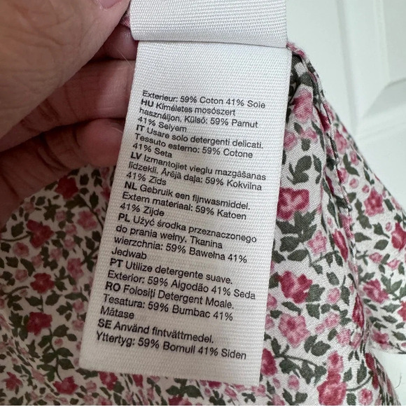 & Other Stories Paris Atelier Floral Print Silk Blend Blouse Size 8 - Picture 12 of 15